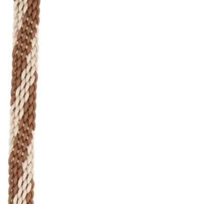 D'Addario Braided Fabric 1" Mandolin Strap, Brown/Cream image 3