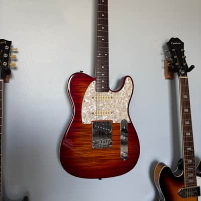1995–96 Fender Japan TL-90D Foto Flame Deluxe Telecaster — Transparent Cherry — FujiGen MIJ image 1