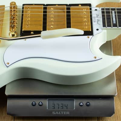 Epiphone 1963 Les Paul SG Custom - Guitare électrique - Classic White - Micros Custombucker - Vibrola Maestro - Écusson Gibson