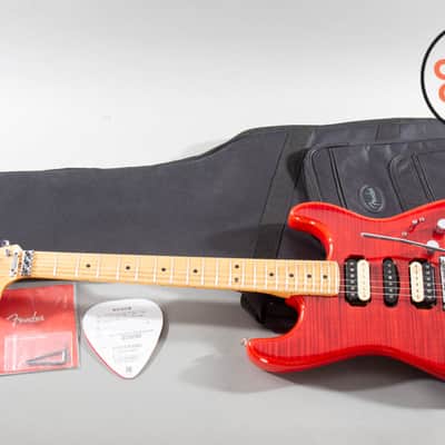 2021 Fender Japan MIJ Michiya Haruhata Stratocaster Trans Pink Flame Top image 2