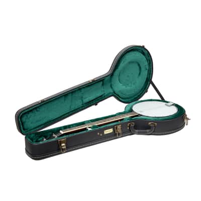Crossrock Wooden Case fits 11" Openback styles of Banjos -Vintage Hardware, Sponge Lining, Metal Feet, Storage Space-Black (CRW520OBJ11BK) image 4