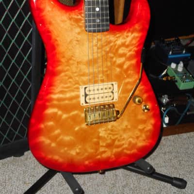 Schecter Van Nuys Hot Rod Custom Strat Super Rare! Curly Maple  1 Humbucker Cherry Sunburst image 1