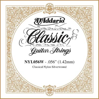 D'Addario NYL056W Silver-plated Copper Classical Single String .056
