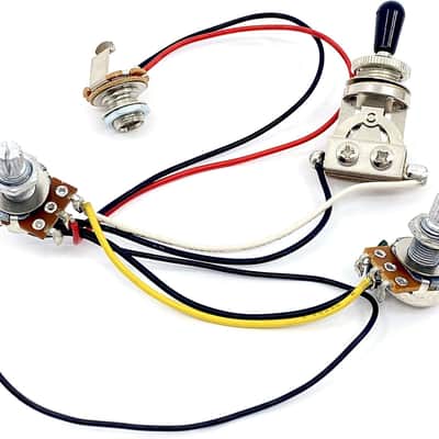 Wiring Harness for Guitars - 1 Volume, 1 Tone, 3-Way Toggle Switch & Jack image 1