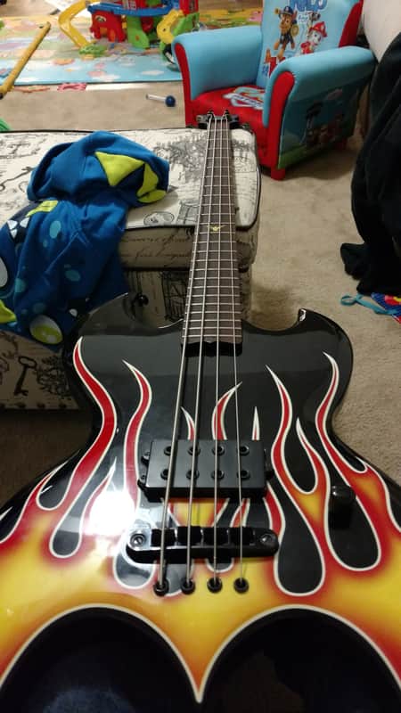 Brownsville Bat bass 1982 Black with flame top image 1