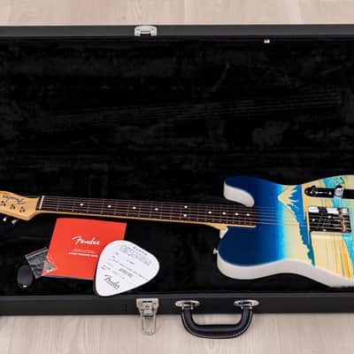 2024 Fender Japan Art Canvas Esquire Katsushika Hokusai Tama River, Mint w/ Case, Tags image 17