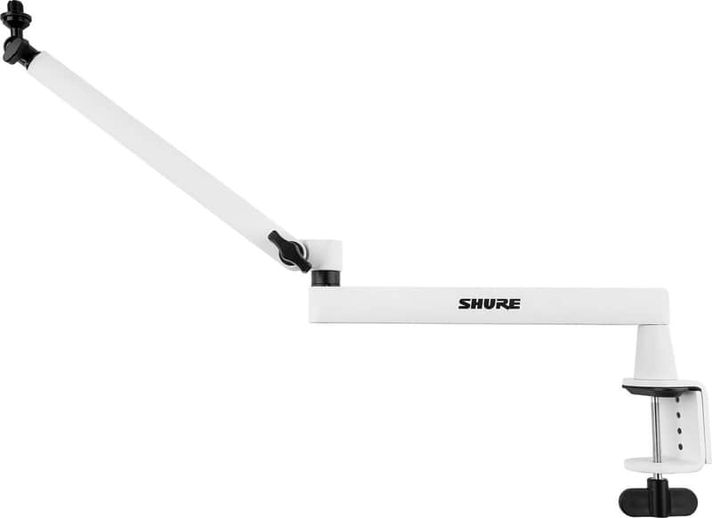 Shure by Gator SH-BROADCAST2 Shure Low-Profile Desktop Microphone Boom Stand, White image 1