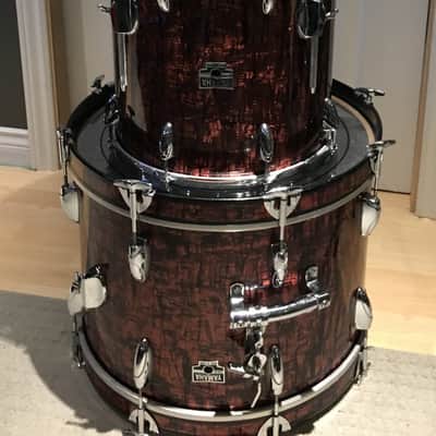 Yamaha Vintage Drum Set 'D20 Outfit' 1969 Red Pine wrap image 2