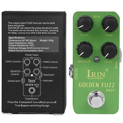 Irin RS-20 Golden Fuzz Pedal Classic Bass Fuzz Tone Effects True Bypass, price include the import duty to US buyer