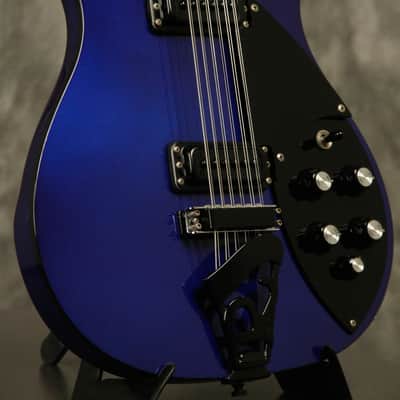 1986 Rickenbacker 620/12 string Midnight Blue BT Black binding + hardware image 6