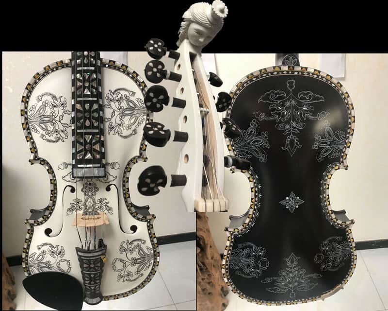 Deluxe fancy Norwegian fiddle 4/4 violin 9 strings Hardanger fiddle violin image 1