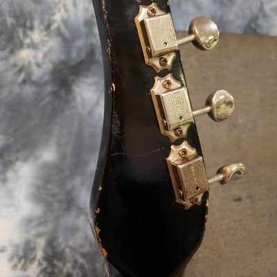 1964 Danelectro Made Silvertone Model 1444 U1 Black Short Scale Bass Guitar Orig Hard Shell Case image 9