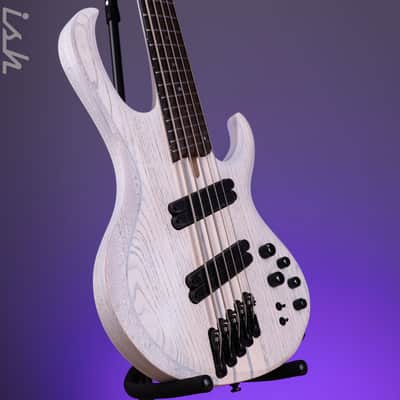Ibanez BTB865MS 5-String Bass Workshop Transparent White Flat image 3