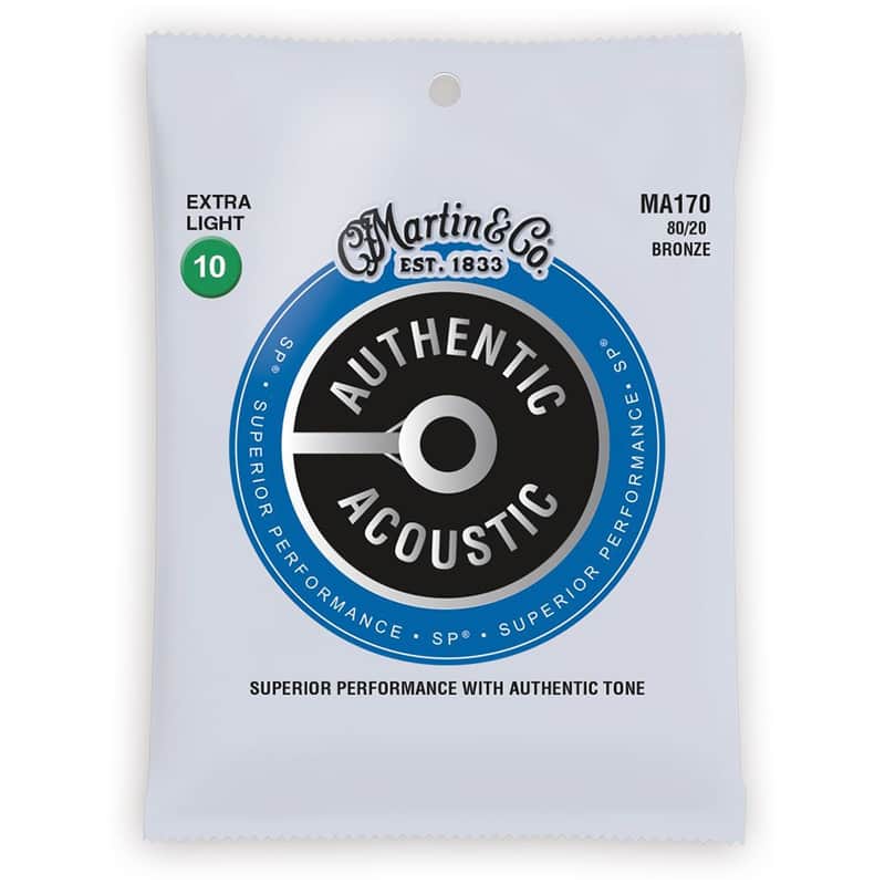 Martin MA170 Authentic Acoustic SP 80/20 Bronze Acoustic Guitar Strings - Extra Light (.10 - .47) image 1