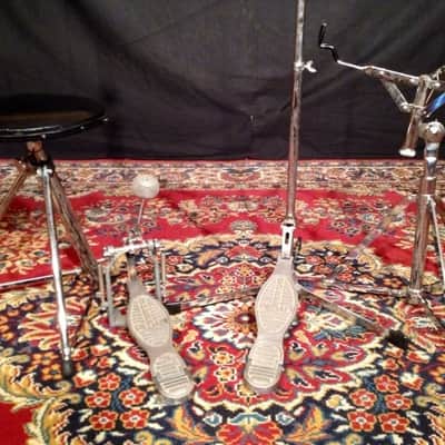 VINTAGE 1960s PEARL 4 pc BLUE SPARKLE DRUM KIT WITH HARDWARE (ALL ORIGINAL) image 11
