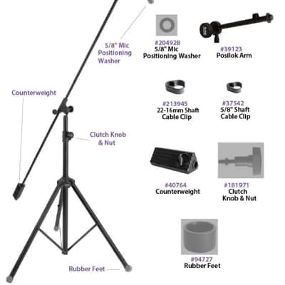 On-Stage SB9600 Tripod Studio Mic Boom with 7" Mini Boom Extension image 3