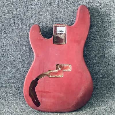 Red Basswood P Bass Style Left Hand Body image 1