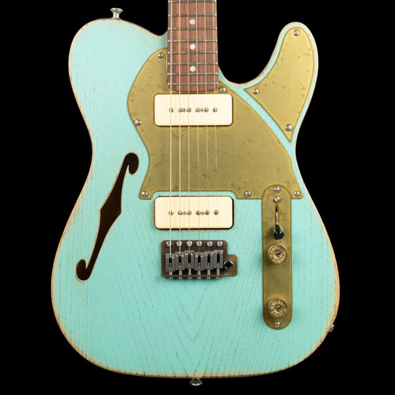 Paoletti Nancy Lounge P90 Semi Hollow Electric Guitar Surf Green image 1