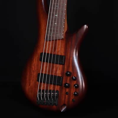 Ibanez SR506AMHL 6-String Bass, Mahogany Brown Burst Low Gloss image 2