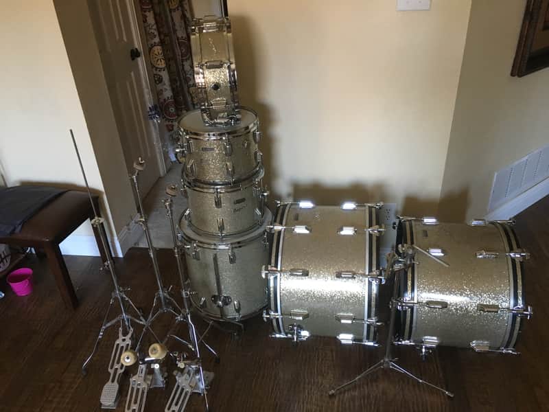 Rogers 1969 MINT Ginger Baker Silver Sparkle Drum Set image 1