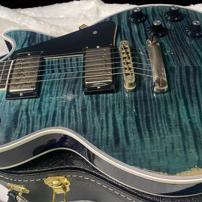 NEW! Gibson Custom Shop Les Paul Custom AAAA Figured Monster Maple Top - Nordic Blue, Heavy Aging - 8.4lbs - G07571 image 10