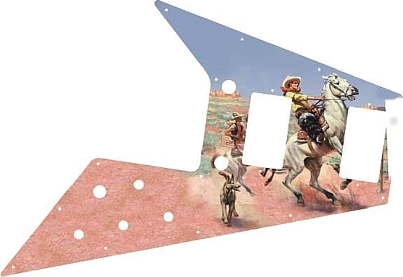 Pickguard Pick Guard Scratchplate Graphical  Gibson Flying V Guitar Horseback 1 image 1