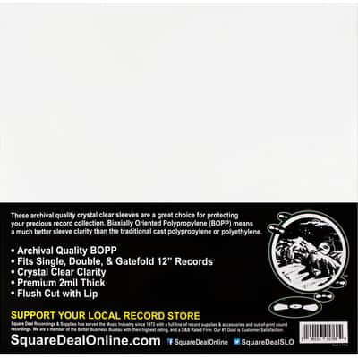 (500) 12 Inch LP Record Outer Sleeves Premium 2 mil Thick Archival Quality, Super Clear #12SB02 Bild 3