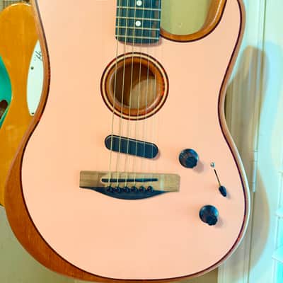 Shell Pink Fender American Acoustasonic Stratocaster image 2