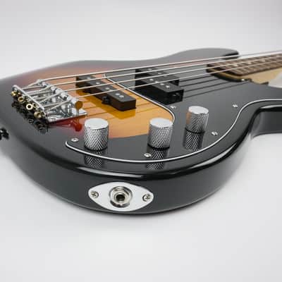 Fender Precision Jazz Bass with Maple Fretboard 2022 - 3-Color Sunburst image 11