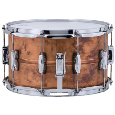 Ludwig LC608R Copper Phonic 8"x 14" Smooth Shell Snare Drum with Imperial Lugs, Raw Copper image 2