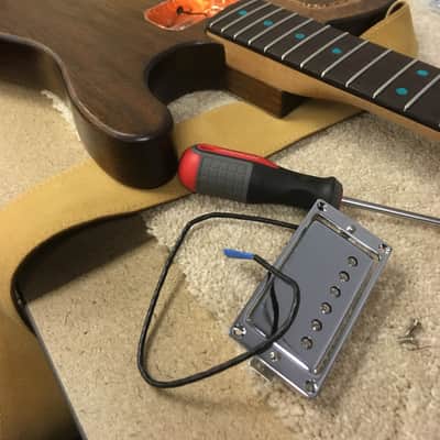 T-style 2017 - Handmade, original solid body black walnut wood image 20