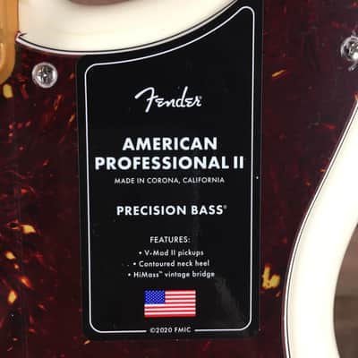 Fender Am Pro II Precision Bass, Olympic White, Hard Case, Free Ship, 483 image 5