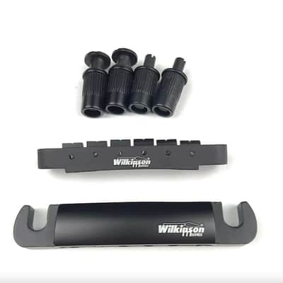 Black Wilkinson Tune O Matic Bridge with Tailpiece image 1