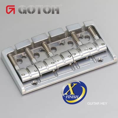 NEW Gotoh 404BO-5 5-String Bass Bridge MULTI TONAL Brass Saddles X-FINISH-CHROME Bild 1