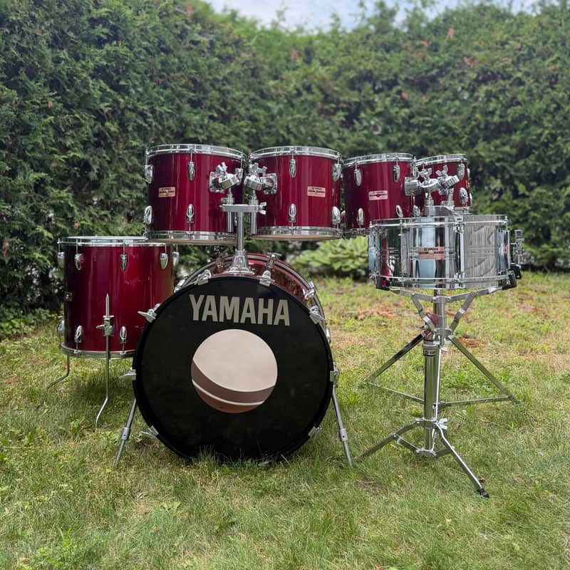 Yamaha 80s 8000 Tour Custom 7pc Drum Set Wine Red Made in Japan image 1