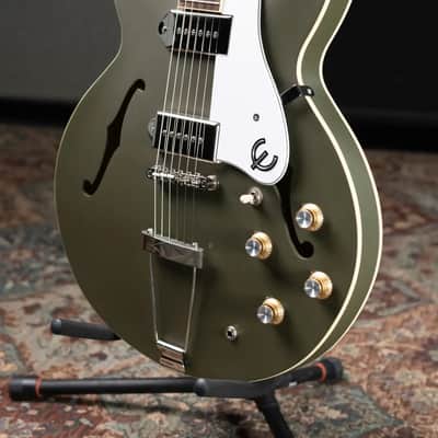 Epiphone Casino Worn Electric Guitar - Olive Drab with Gig Bag - Used image 5