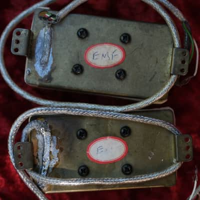 2x NOS Vintage 70s White Red Rhodes Velvet Hammer duo 54 Humbucker Pickup (lot006) image 3