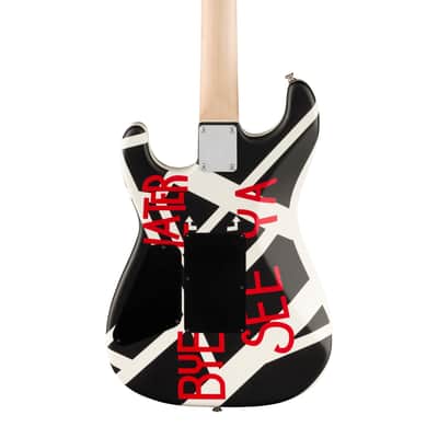 EVH Striped Series Circles, Maple Fingerboard W/Gig Bag - White and Black image 4