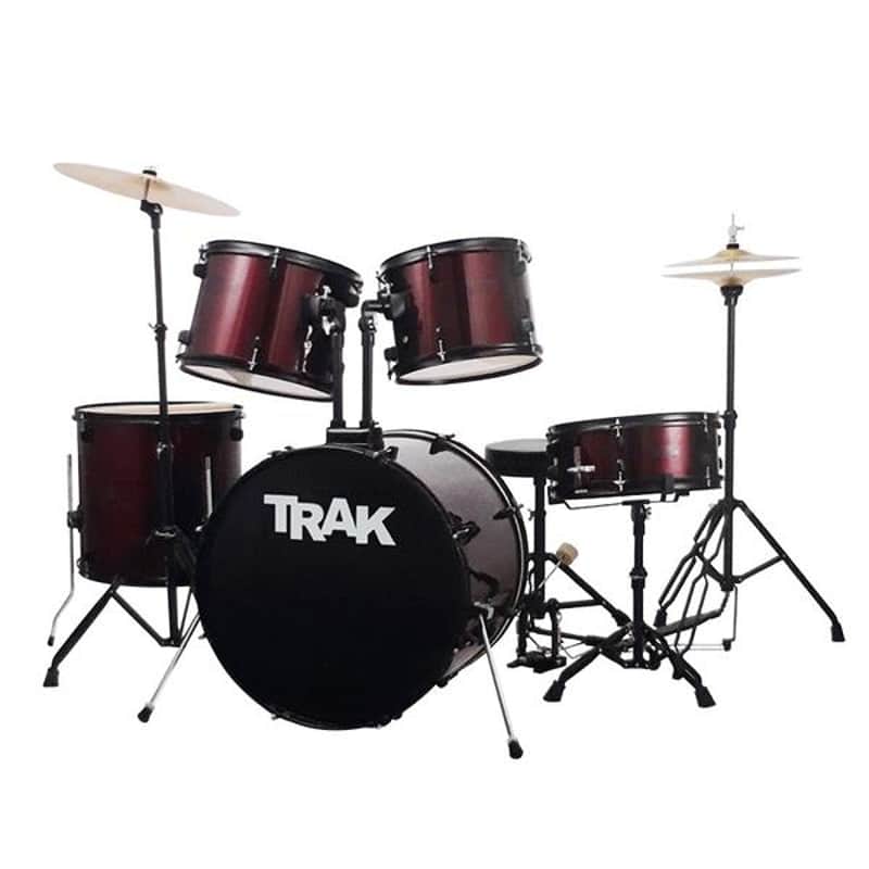 Trak JBP1601A- WR 5 Pieces Drum Set w/Snare Stand, Bass Drum Pedal
