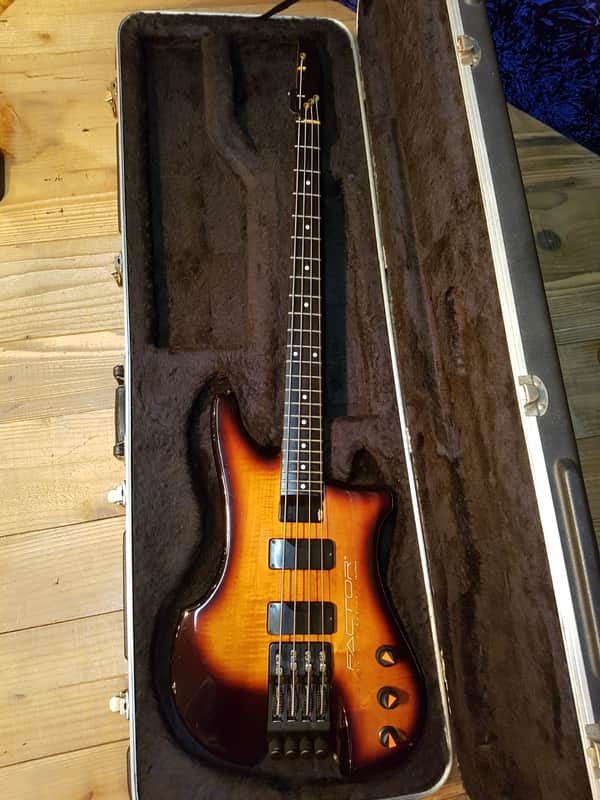 1991 Philip Kubicki Factor Bass Sunburst 4 String Electric Bass Alder Ebony image 1