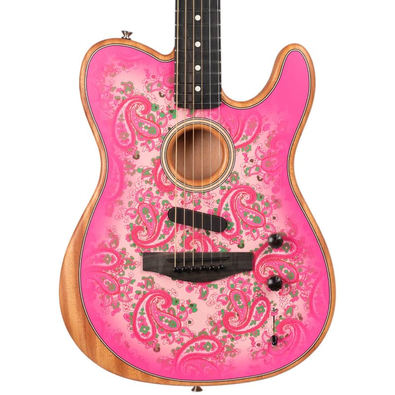 Fender Fsr Acoustasonic Telecaster   Pink Paisley image 1