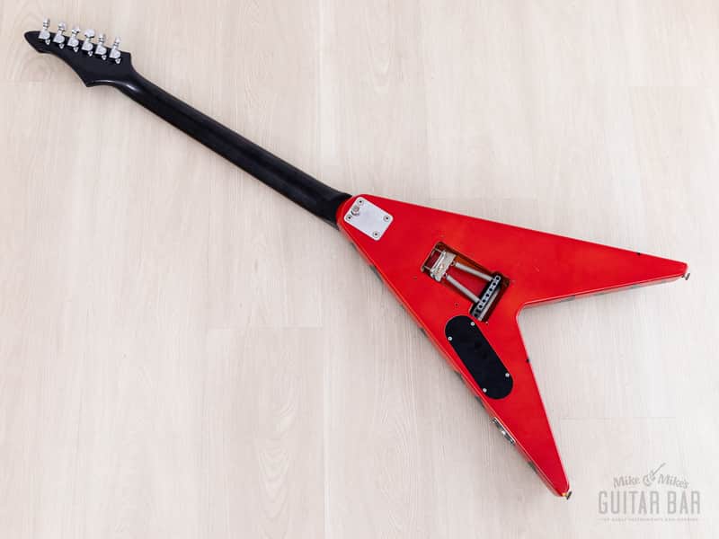 1980s Aria Pro II XX Deluxe Flying V Partscaster Orange With Black