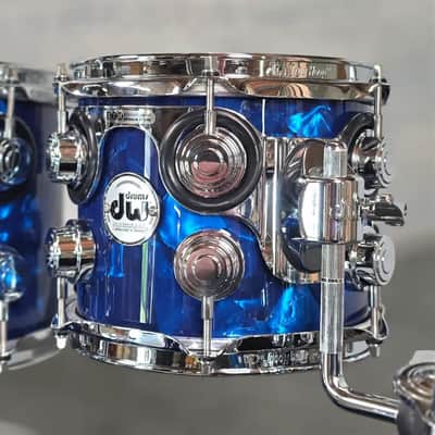 Used DW Collectors VLT 333 Maple 7pc Drum Set Blue Moonstone - Very Good image 2