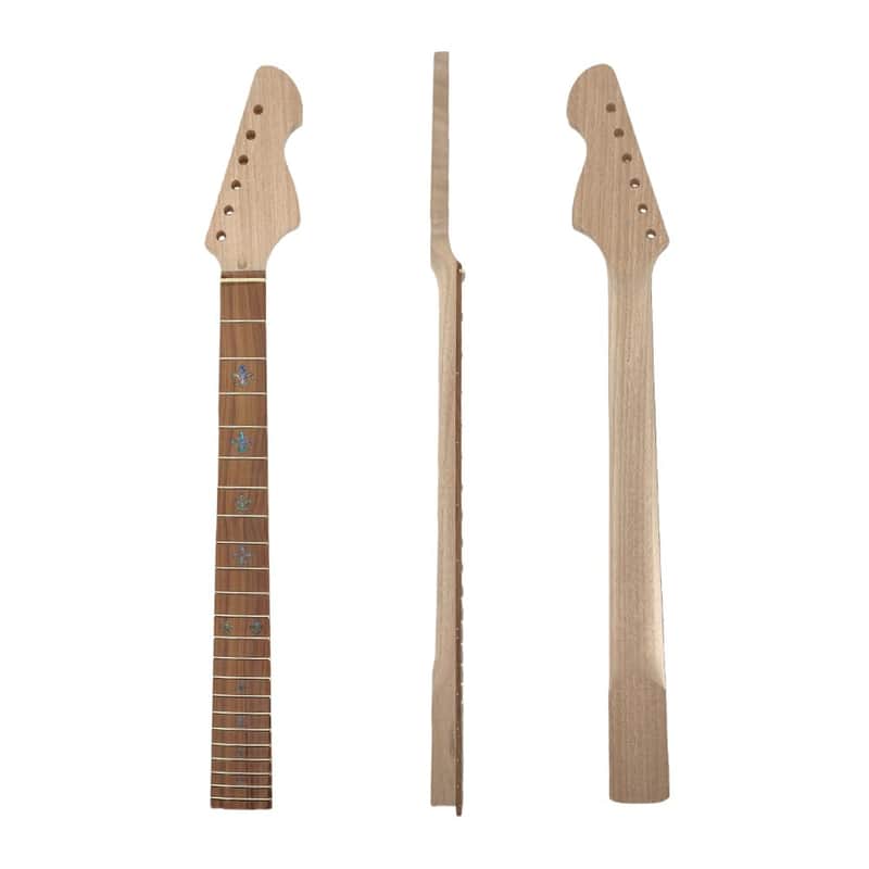 Electric Guitar Neck 22 Fret 25.5 Inch Mahogany Rosewood Fretboard Nice Inlay Bolt On Set in Heel Guitar Neck Replacement(Flower Inlay) image 1