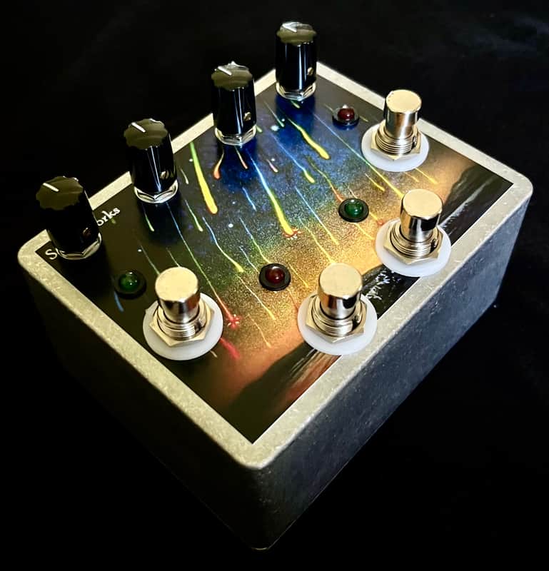 Saturnworks 4 Channel 4:1 Active Mixer Pedal for Guitar + Bass + Keyboard + More with on/off Switches - Handcrafted in California image 1
