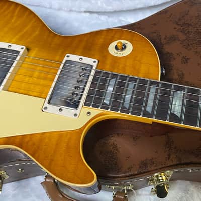 NEW ! Gibson Custom Shop 1959 Les Paul - Golden Poppy Burst - Authorized Dealer - Hand Picked Curly Maple Flame Top - VOS - 8.8 lbs - G07184 image 4