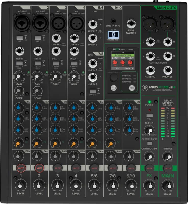Mackie "ProFX10v3+" 10-CHANNEL ANALOG MIXER WITH ENHANCED FX, USB RECORDING MODES AND BLUETOOTH image 1