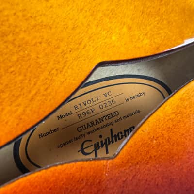 Epiphone Rivoli Reissue Short Scale Semi-Hollow Bass Mudbucker Transducer - 1996 image 8
