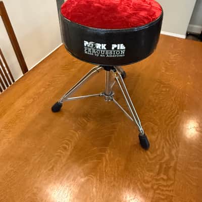 Pork Pie Drum Throne - Red Crushed Velvet Seat - Excellent Condition image 1