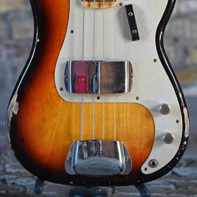 Fender Custom Shop 1958 Precision Bass® Relic® - Super Faded Aged Chocolate 3-Color Sunburst image 1